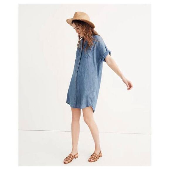 Madewell Dresses & Skirts - MADEWELL Sz S Courier Denim Dress Shirtdress Lauryn Wash Blue Relaxed Fit Casual